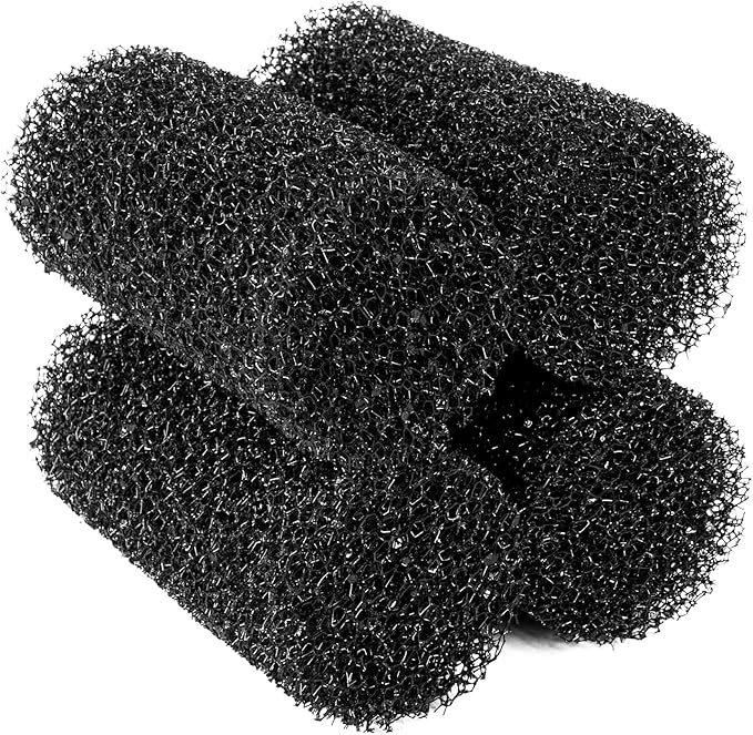 Yaubay 4 PCS Internal Filter Sponge Foam, Aquarium Bio Sponge Rolls of Fish Tank Filter Accessories 4.5" x 2"