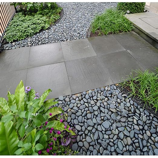 Quibbay 45 LB Mexican Beach Pebbles - 1-2 Inch Decorative River Rocks for Landscaping, Garden Paving, Plant Rocks, Crafting, Walkways, Backyard, Grey Natural Unpolished Bulk Stones
