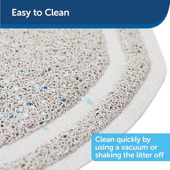 PetSafe Anti-Tracking Litter Mat - Traps Crystal and Clay Clumping Cat Litter - Durable Mesh Material - Easy to Clean Mat - Compatible with All Cat Litter Boxes - Small Size