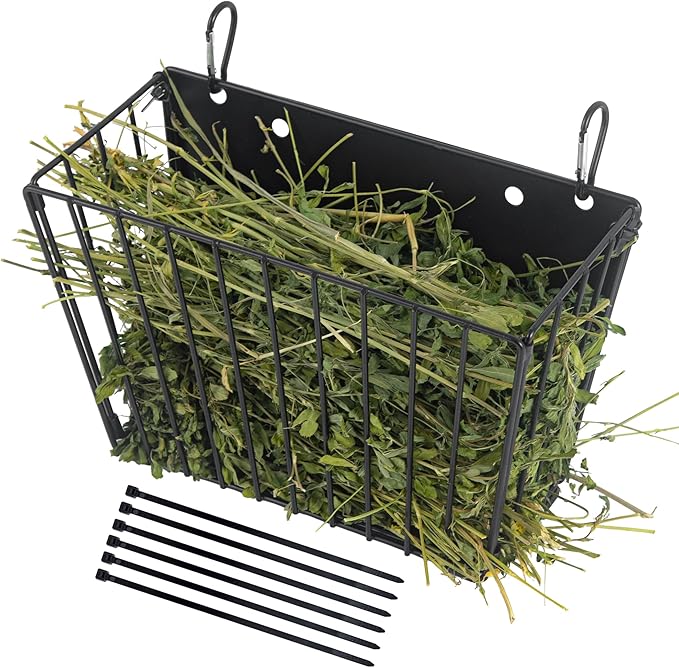 Rabbit Hay Feeder, with Heavy-Duty Metal Frame， Hay Holder for Rabbits - for Rabbits， Bunny, Guinea Pigs, Chinchillas， 9.6x4.5x6.3 inch