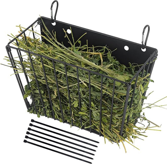 Rabbit Hay Feeder, with Heavy-Duty Metal Frame， Hay Holder for Rabbits - for Rabbits， Bunny, Guinea Pigs, Chinchillas， 9.6x4.5x6.3 inch