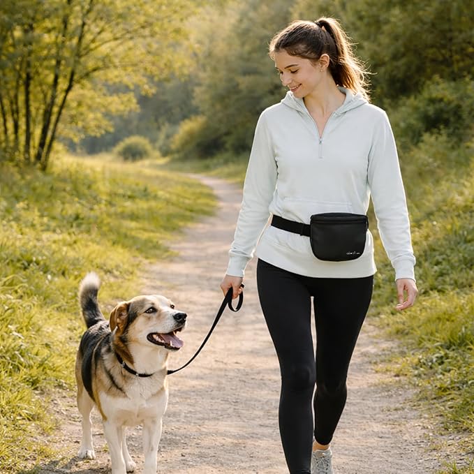 Ali+Oli Pets Dog Treat Pouch, Silicone Dog Training Treat Bag with Magnetic Closure, One-Hand Open, Adjustable Waist Belt XS–XXL, 2 Cup Capacity, Water Resistant Dog Treat Bag for Walking & Training