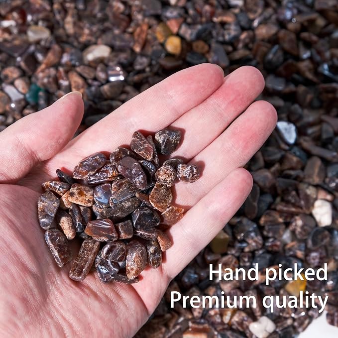 Garnet Crystal Chips Bulk 2lbs, 1000+ Pieces, 8-15mm Natural Gemstones