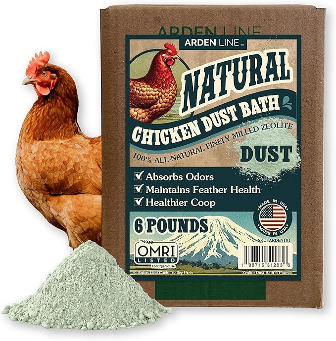 Zeolite Chicken Dust Bath, 24 lb | All-Natural Finely Milled Zeolite Dust | Natural Kraft Box Packaging | Made in The USA