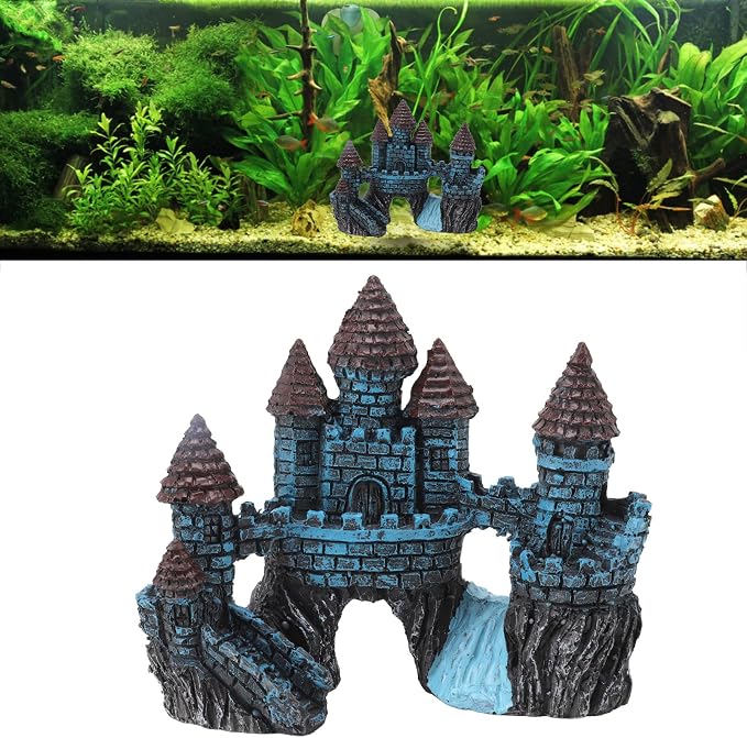 Castle Decoration for Fish Tanks, Eco-Friendly Hideout, Realistic Resin Ornament Idea