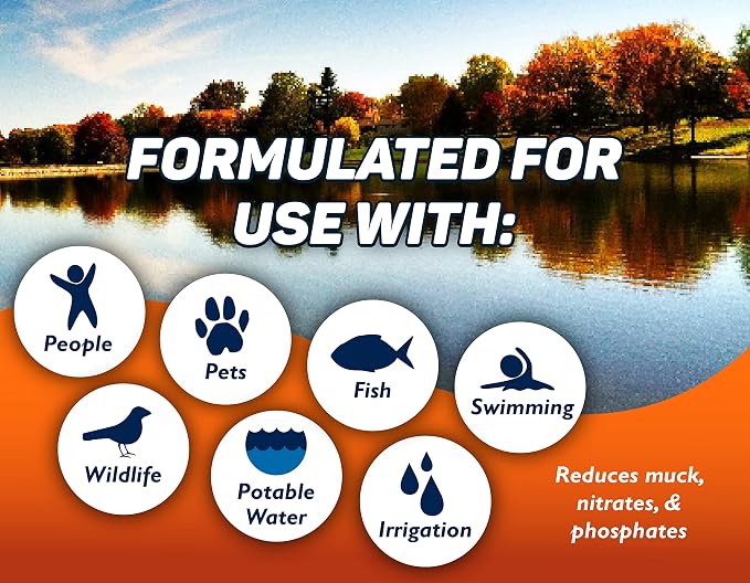 Crystal Blue Natural Pond Cleaner - Muck and Sludge Remover, Safe for Koi - 1 Gallon