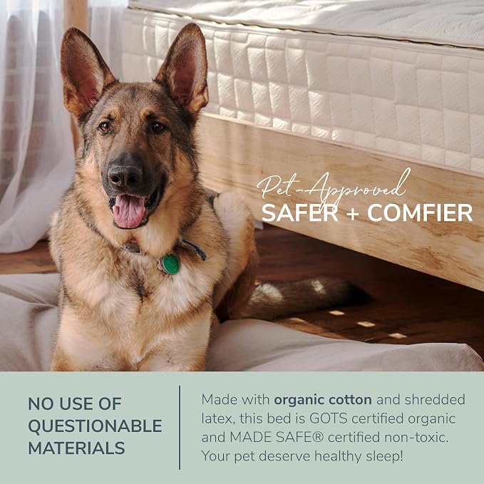 Naturepedic Organic Pet Bed Cover - Washable Waterproof Mattress Protector - Removable Cover for Dog and Cat Bed - Medium
