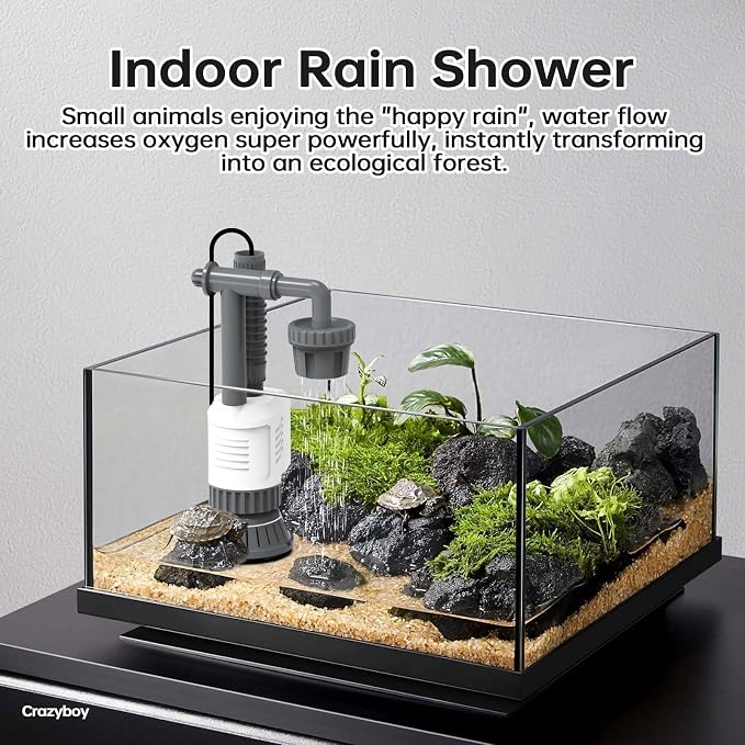 30W Electric Aquarium Gravel Cleaner, 6-in-1 Automatic Fish Tank Vacuum with Adjustable Suction Power, Removable Motor for Easy Maintenance, Efficient Water Changer & Substrate Scraper Kit (White)