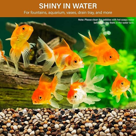 NUPICK 3lb River Rocks for Plants Indoor, 3/8 Inch Mixed Pebbles for Vase Fillers, Decorative Pea Gravel for Fish Tank, Natural Polished Stones for Succulent, Bonsai, Landscaping, Bird Baths