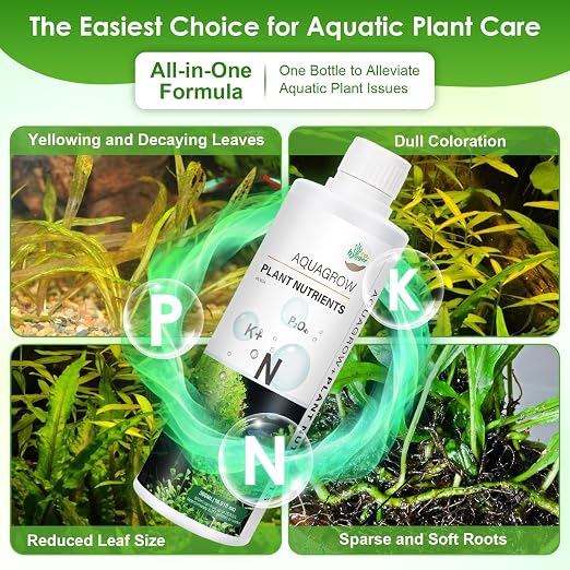 HC034 Aquarium Plant Liquid Fertilizer - Advanced Macro Nutrient Solution for Freshwater Planted Tanks, Promotes Root & Leaf Growth, 150ml/500ml/1000ml (500mL)