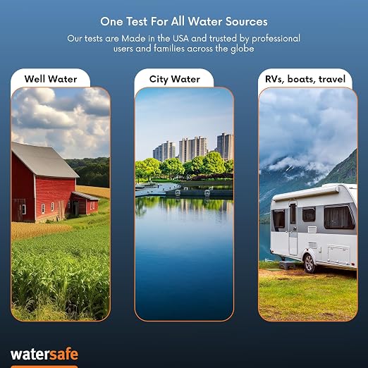 Watersafe The Original Water Testing Kit for Drinking Water, Well and Tap Water, Sensitive Lead in Water Test, Bacteria, Hardness, pH, Nitrates, Easy Instructions, Lab-Accurate Results, 1 Kit