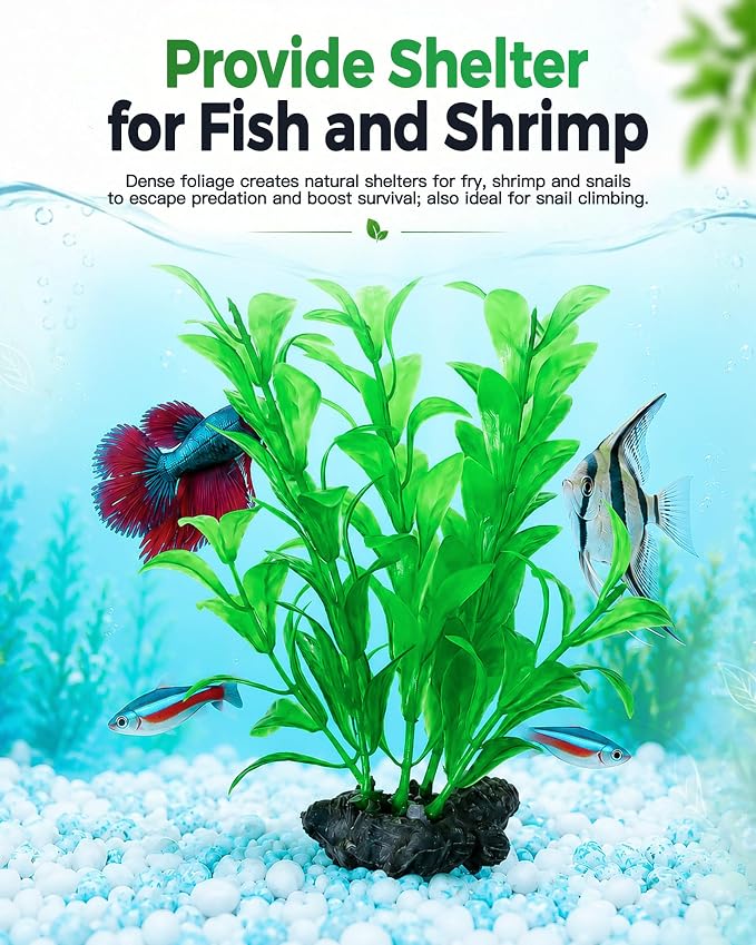 3pcs Artificial Aquarium Plastic Plants Betta Fish Tank Foreground Decor | Aquarium Silk Plants for Betta Fish Tank Plastic Aquatic Water Grass Foreground Decor Fish Tank Decorations