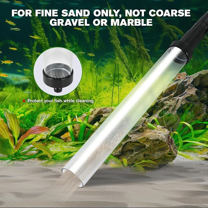 Aquarium Siphon Vacuum Gravel Cleaner Kit for Fish Tank（32ft） | Cleaning Gravel & Sand, Fish Tank Water Changer Metal Faucet Connector with Long Hose Drain & Fill