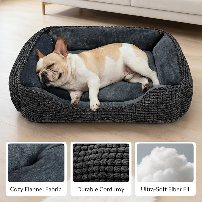 MIXJOY X-Large Dog Bed for Large, Medium, Small Dogs - Rectangle, Washable, Orthopedic, Soft Calming Sleeping Puppy Bed - Durable Pet Cuddler with Anti-Slip Bottom - XL (35"x25"x9")