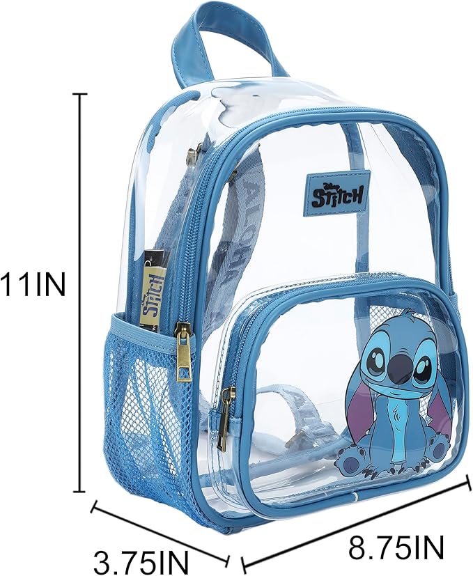 Bioworld Lilo & Stitch Curious Pose 11" Adult Clear Mini Backpack