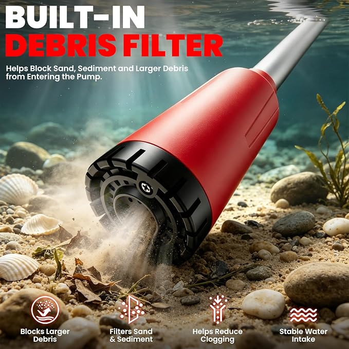 Cordless Stick Water Transfer Pump for Milwaukee 18V Batteries (Tool Only) | 720 GPH Brushless Electric Submersible Pump, Portable Sump & Utility Pump for Pool, Garden, Pond, Boat & RV