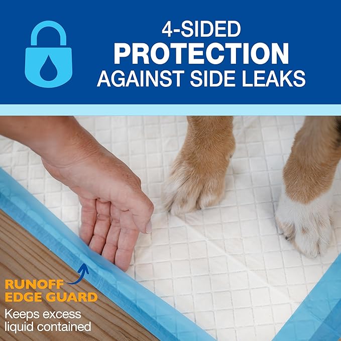 Four Paws Wee-Wee Superior Performance Unscented Extra-Large Pee Pads for Dogs & Puppies, Quilted Leak-Proof Dog Housebreaking Potty Training Floor Protection, 28" x 34", 14 Count