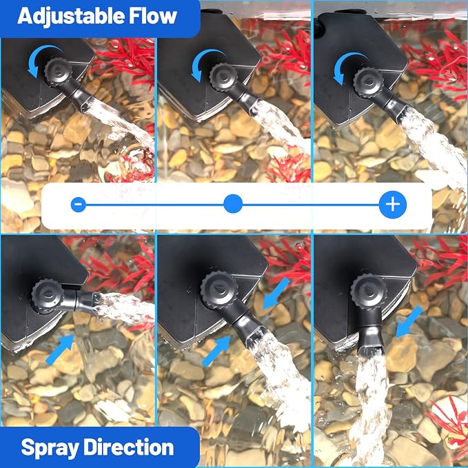 Yaubay Aquarium Filter for Up to 20 Gallons, Corner Fish Tank Filters | 4-Stage Filtration Trio, Adjustable Water Flow, Super Quiet,130GPH, 9.8W