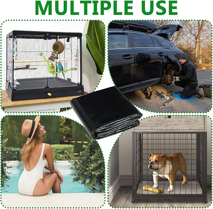 Large Bird Cage Mat, 35x47 Inch Under Pet Cage Mat for Bird Cages, Dog Crate Mat Liner, Reptile Aquariums, Waterproof Felt Liner with Non-Slip Backing for Kennel Training, Floor Protector