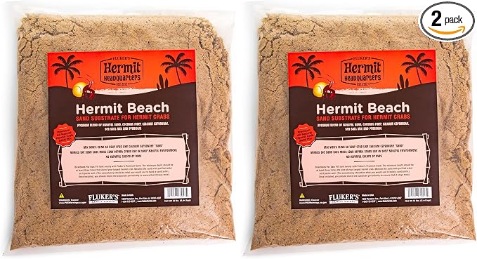 Fluker's All Natural Premium Hermit Crab Sand Substrate, Sand Mixture with Coconut Fiber, for Hermit Crab Tanks, 12 lbs. (Pack of 2)