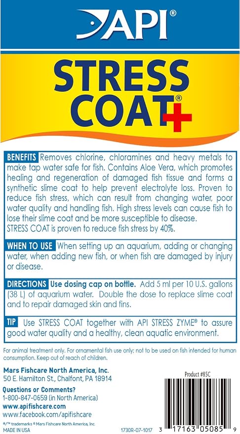 API Aquarium Water Treatment & Trop. Fish Food: Stress Coat 16 oz, Stress Zyme 16 oz, Tropical Flakes 1.1 oz