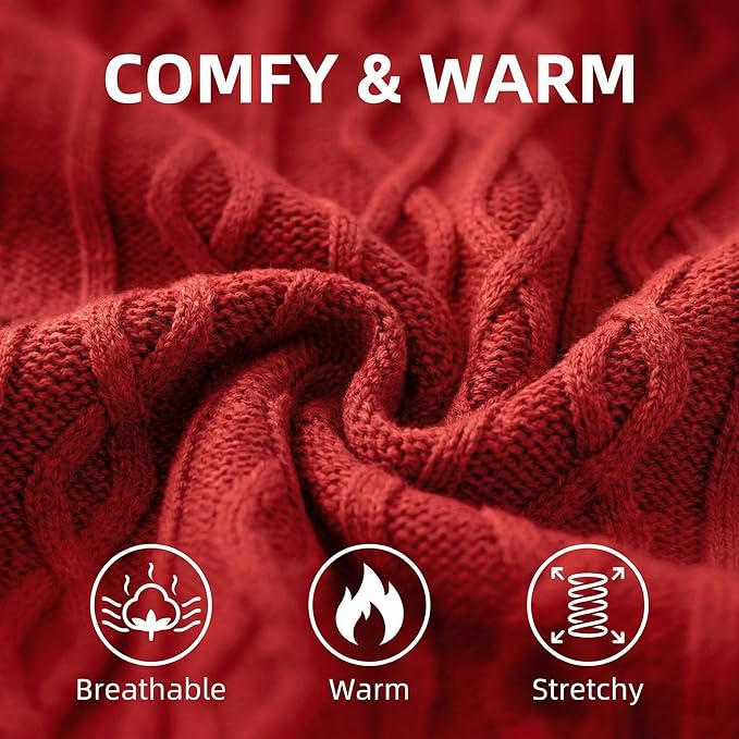Dog Warm Christmas Winter Sweater Pet Clothes Knitwear for Medium Dog for Corgi, West Highland, Schnauzer, Border Collie, Dog Outfits (Red-XL)