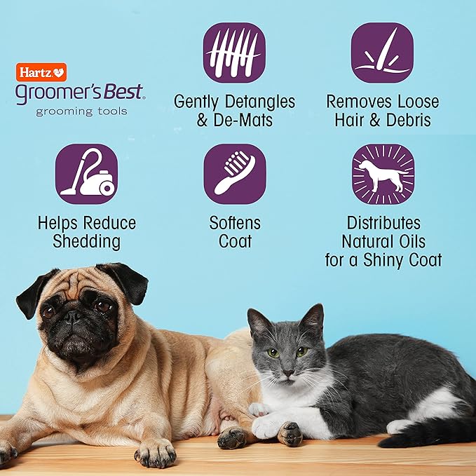 Hartz Groomer's Best Small Slicker Brush for Cats and Small Dogs, Black/Violet, 1 Count (Pack of 3)