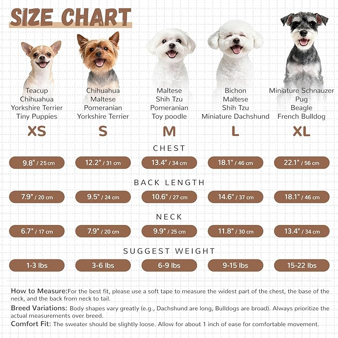 ABRRLO Small Dog Sweaters Cute Bear Dog Cardigans Clothes for Small Medium Dogs Boy Girl Puppy Cat Knitting Cardigan Outfits Dogs Winter Coats Warm Pet Doggy Clothes Soft Knitwear Apparel (Beige,XS)