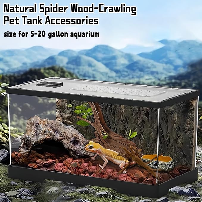 Hamiledyi 5PCS Driftwood for Aquarium 7-9in Natural Reptile Spider Wood Assorted Branches Aquarium Decoration Fish Tank Ornament Decor