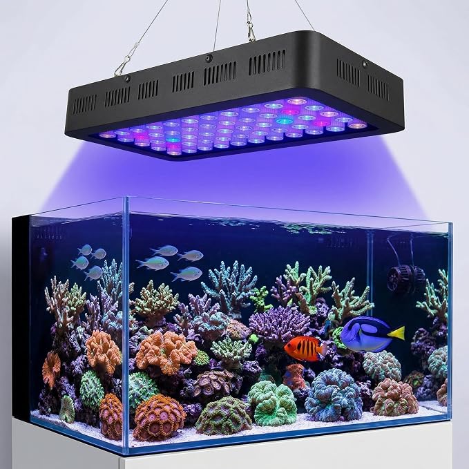 ARKNOAH LED Aquarium Light 165W, Full Spectrum Dimmable | Adjustable Brightness 10-100% for Fresh and Saltwater Tanks, Energy-Saving Fish Light for Coral & Plant Growth