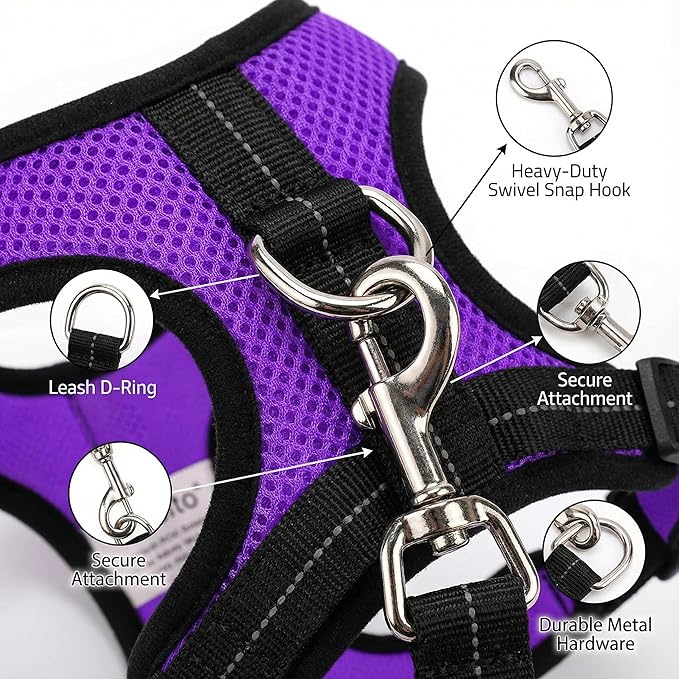 Adjustable Chicken Harness Diaper (5.4ft Leash) – Breathable & Washable Secure Training for Hens, Ducks & Chicks | Outdoor Walking & Discipline Solution (Small, Purple)