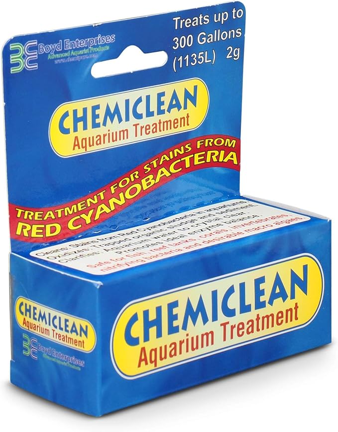 Boyd Chemiclean 2g Treats up to 300 Gallons - Effective Cyanobacteria Chemi-Clean for Marine & Freshwater Aquariums, Safe for Fish, Corals & Invertebrates