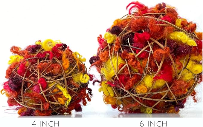 Deluxe Refillable Wild Bird Nesting Ball - Natural Wool Nesting Material Dispenser - Birder Garden Decor Gift