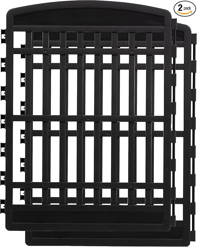IRIS USA 34" 2-Panel Add-On Panels, Pet Dog Puppy Playpen, Foldable, Customizable, Black