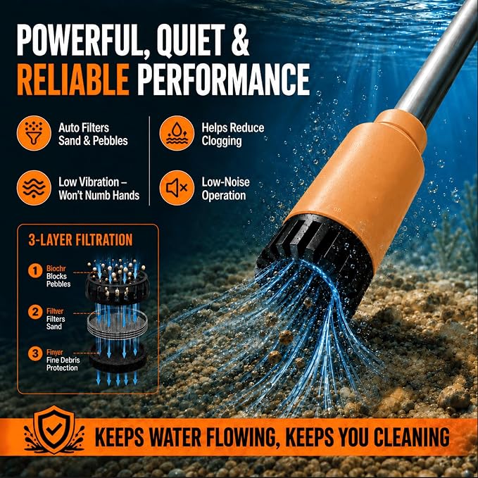 Cordless Stick Water Transfer Pump 770 GPH with 2 4.0Ah Batteries (Orange) | 2X4 Ah Batteries, 32ft Lift, 11.5 FT Hose & 8-Mode Nozzle, For Hot Tub, Pool, Basement
