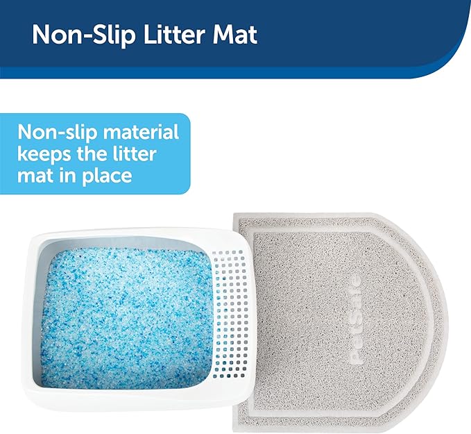 PetSafe Anti-Tracking Litter Mat - Traps Crystal and Clay Clumping Cat Litter - Durable Mesh Material - Easy to Clean Mat - Compatible with All Cat Litter Boxes - Small Size