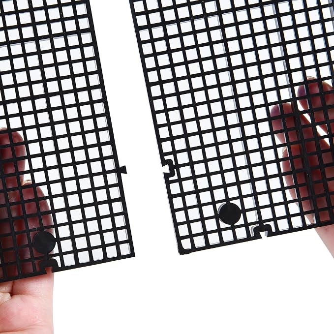 Aquarium Grid Isolate Board Divider Fish Tank Bottom Black Filter Tray Plastic Crate (8pcs Black)