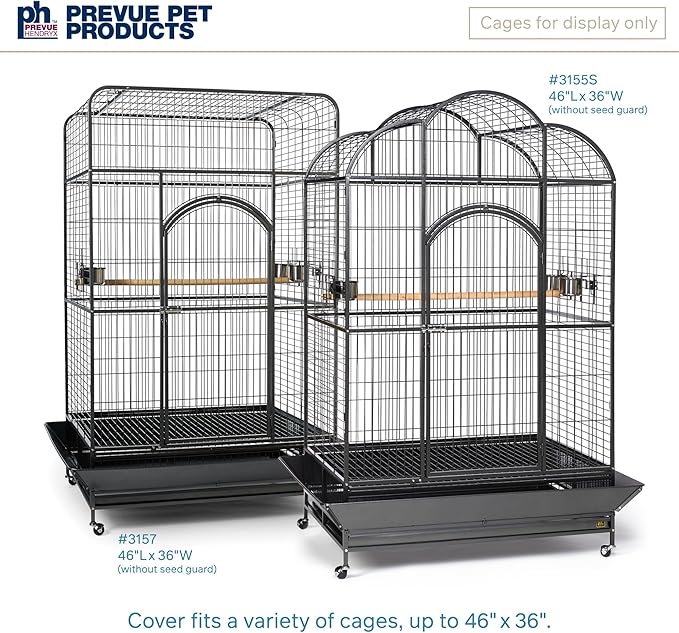 Prevue Pet Products Extra Large Bird Cage Cover - Good Night Cage Cover, Bird Accessories, Blocks Light, Breathable Nylon Fabric, Fits a Variety of Cage Sizes - Black, Size Extra Large