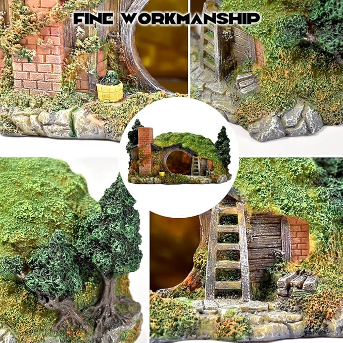 fazhongfa Aquarium Decorations Castle Fish Tank Décor Thematic Ornaments (Hobbit-L)
