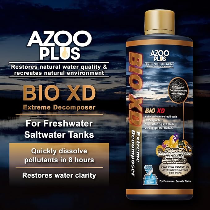 AZOOPLUS BIO XD Extreme Decomposer Nitrifying Bacteria for Freshwater and Saltwater Fish Tank 4.05 Ounces