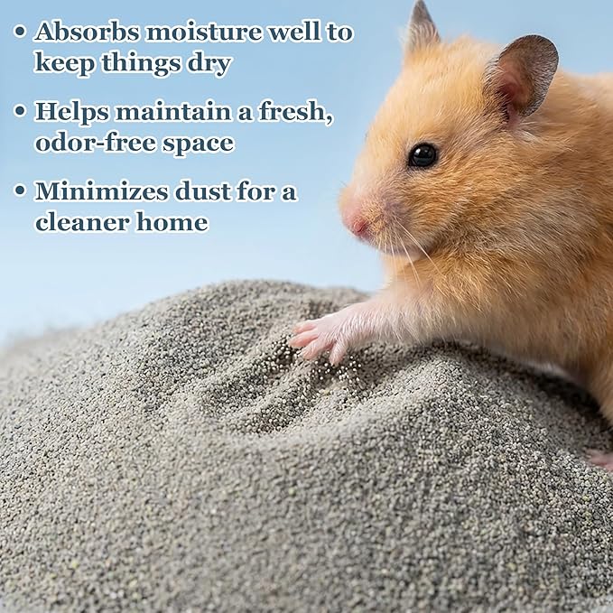 Sukh Hamster Desert Sand 14OZ - Hamster Bedding Coarse Play Sand for Reptile Gerbil Chinchilla Chicken Bird Guinea Pig Cage Accessories Fish Tank Odor Control Hides Dig Pee (Apple Scent)