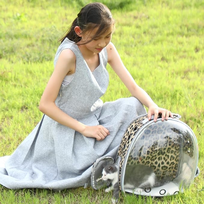 Pet Carrier Backpack Expandable for Cats and Small Dogs, Breathable Anti-Collapse Design, Airline Approved Travel Backpack for Hiking and Outdoor Use (Back Expandable-Animal)