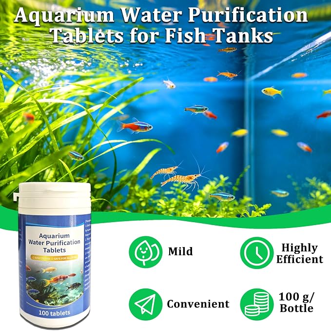Aquarium Water Purification Tablets - Clear Turbidity (1) | Clears Cloudy Water from Any Fish Tank, Safe for All Aquatic Life, Ideal for Regular Maintenance