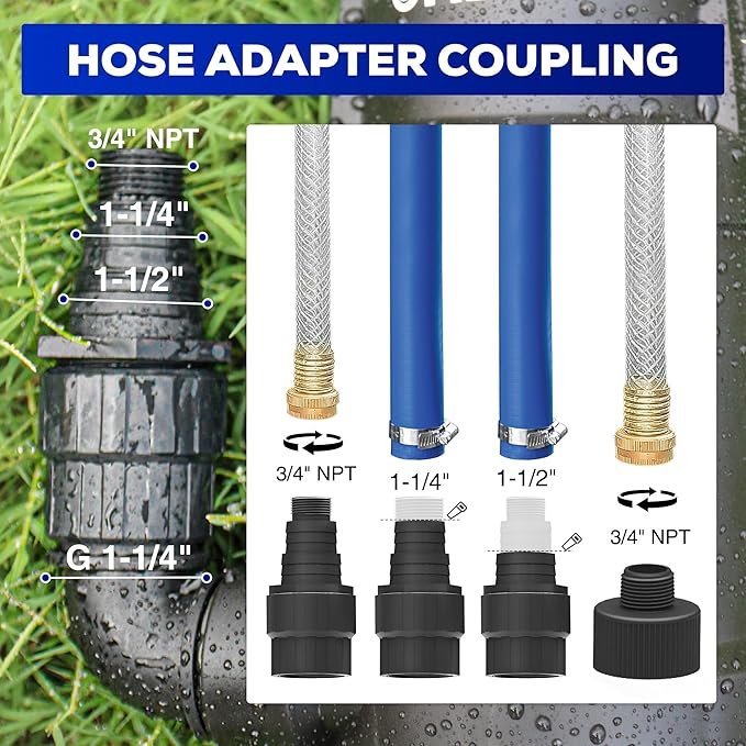 MEDAS Portable Sump Pump for Swimming Pool, Garden Pond, Basement Water Removal with 10ft Power Cord 1HP 4950GPH