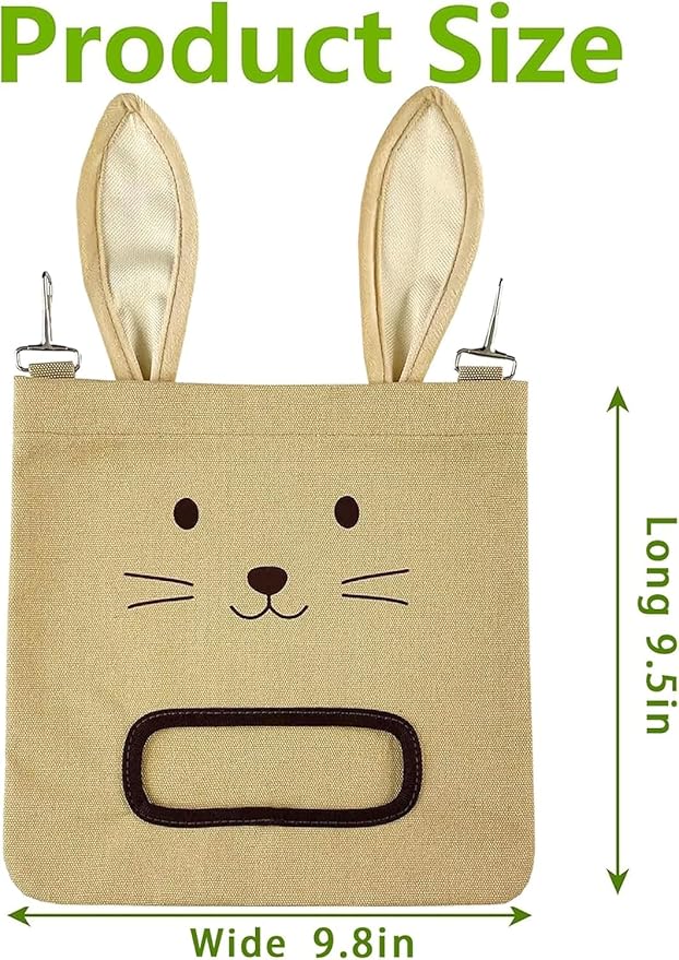 Rabbit Hay Feeder Bag - Hanging Rabbit Hay Feeder for Rabbits, Guinea Pigs and Chinchillas, Moss and Alfalfa Hay（Gray）