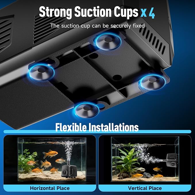 680GPH Submersible Water Pump, Water Fountain (2400L/H, 55W) with 8.5FT High Lift Adjustable & 3 Nozzles & 16.4FT Cord, Ultra Quiet Aquarium Pump for Pond Fountain Waterfall Hydroponics-Q104