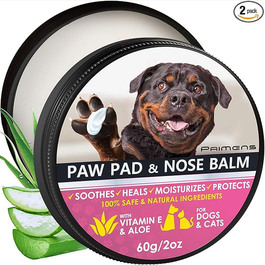 Natural Dog Paw Balm, Paw Protection for Hot Pavement, Dog Paw Wax for Dry Paws & Nose, Canine Paw Moisturizer for Cracked Paws, Cream Butter for Cat, Paw Pad Lotion