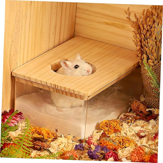 BESPORTBLE Hamster Sand Bath Box Transparent Acrylic Chinchilla Dust Bath Pet Supplies Easy to