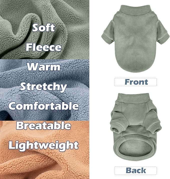 GYALAPERI Dog Sweater, 3 Pack Dog Sweaters for Small Dogs Girl Boy, Ultra Soft Warm Puppy Clothes Dog Coat for Winter (Lt Blue+Olive+Brown, X-Large)