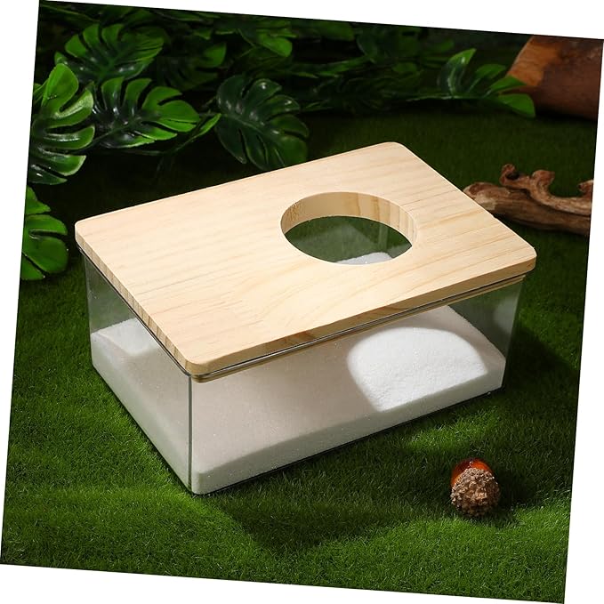 BESPORTBLE Hamster Sand Bath Box Transparent Acrylic Chinchilla Dust Bath Pet Supplies Easy to
